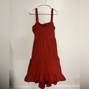 Trixxi Square Neck High-Low Ruffle Dress Size L